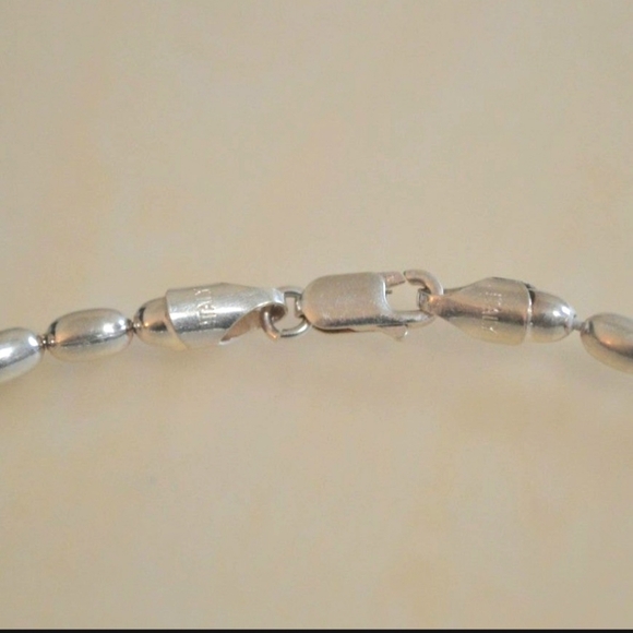 Italian 925 Silver Beaded Necklace - Picture 7 of 10